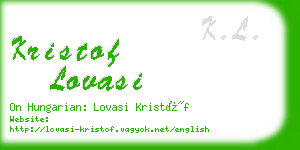 kristof lovasi business card